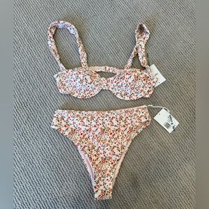 Forever 21 - Floral Padded Bikini Top & High Leg Bottoms